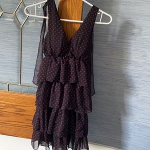 Black and purple polkadot dress